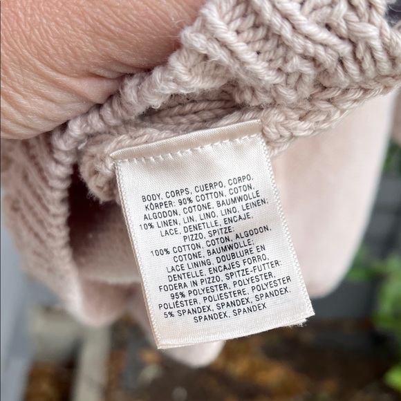 Angel Of The North Lace Detail V-Neck Sweater - Cream - Picture 6 of 7